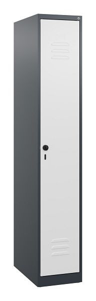 C+P Umkleidespind Classic PLUS mit Mitteltrennwand, 1700x300x500mm, 7016/7035, Drehriegel, 0800007-10F S10011