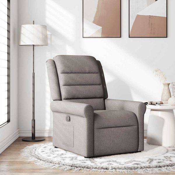 vidaXL Relaxsessel Taupe Stoff, manuelle Liegefunktion, 4015643, 8721158336491