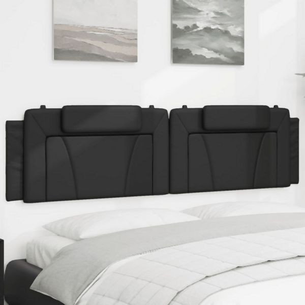 vidaXL Kopfteil-Kissen Schwarz 200 cm Kunstleder, 374814