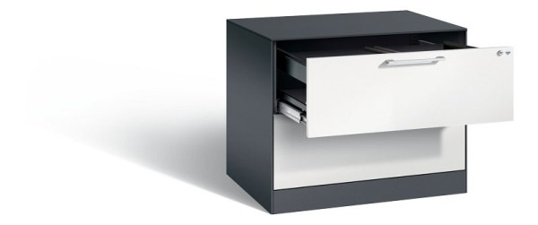 C+P Hängeregistraturschrank Asisto, H710xB800xT600mm, Farbe: Schwarzgrau / Lichtgrau, Bügelgriff, 146273-212 S10059