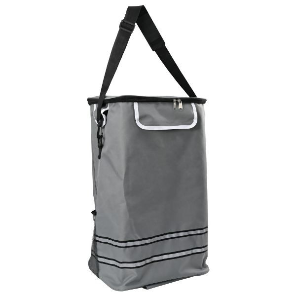 vidaXL Einkaufstrolley mit Rädern und verstellbarem Griff Grau 40 L, 42002338