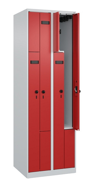C+P Z-Spind Evolo PLUS, 4 Fächer, 1850x600x500mm, 7035/3000, Drehriegel, 049003-204 S10007