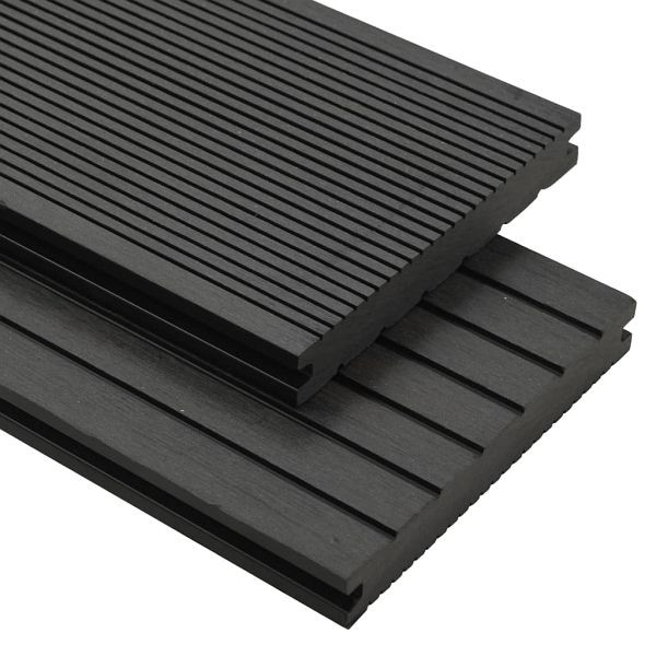 vidaXL WPC Massive Terrassendielen mit Zubehör 26 m² 2,2 m Schwarz, 275674