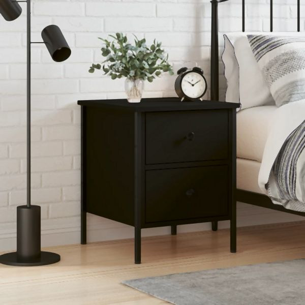 vidaXL Nachttisch Schwarz 40x42x50 cm Holzwerkstoff, 825983
