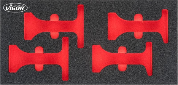 VIGOR 2-Komponenten Weichschaum-Einlagen, Einlagenmaß / Schubladengröße: S (188 x 393 x 35 mm), Verwendung: V4915, V4915-L