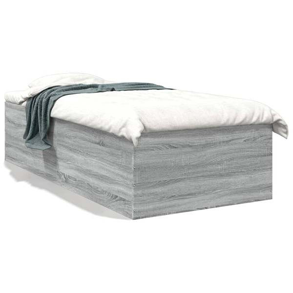 vidaXL Bettgestell Grau Sonoma 75x190 cm Holzwerkstoff, 3280984