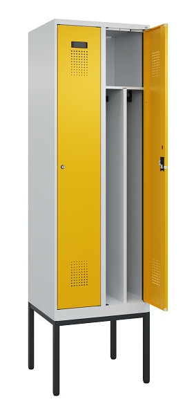 C+P Spind Evolo PLUS, Gestell, 2 Abteile, 2120x600x500mm, 7035/1004, Verschluss Zylinderschloss, 0490307-20F S10027