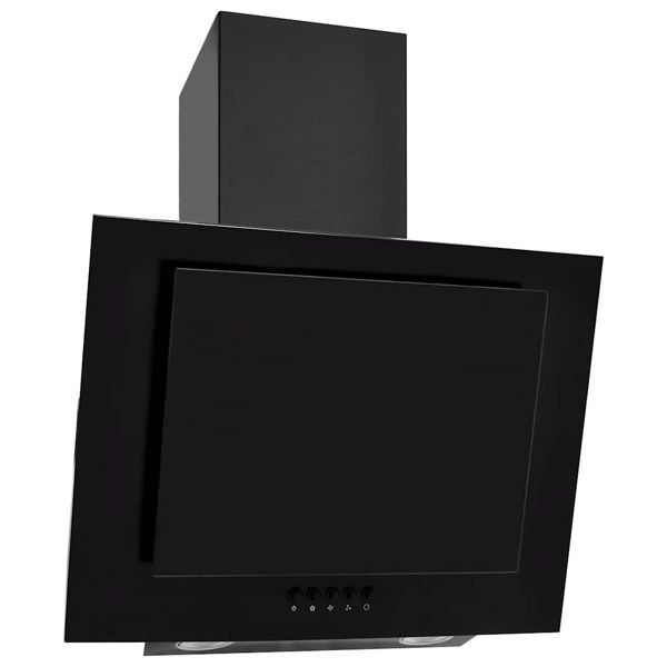 vidaXL Wand-Dunstabzugshaube 60 cm Edelstahl und Hartglas Schwarz, 51122