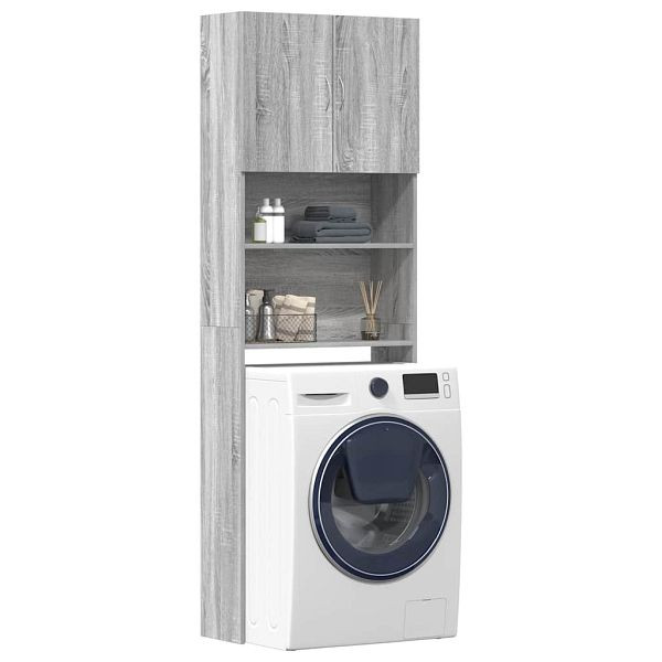 vidaXL Waschmaschinenschrank Grau Sonoma 64x24x190 cm Holzwerkstoff, 859132