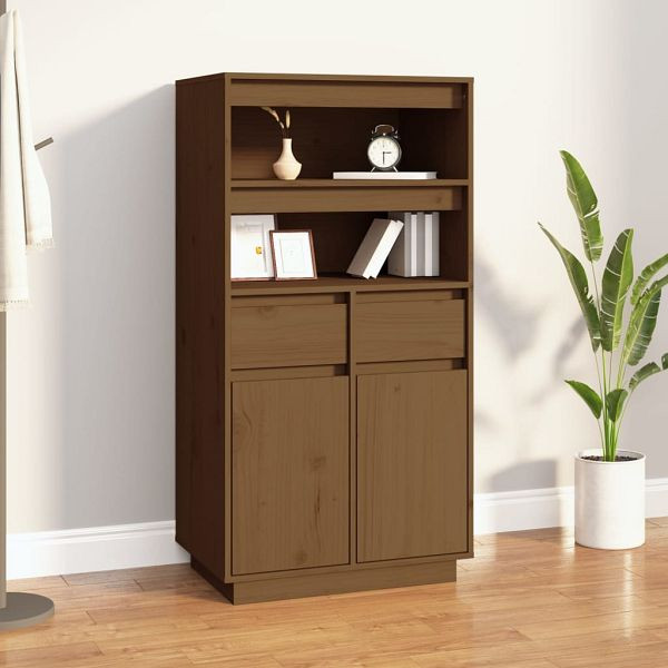 vidaXL Highboard Honigbraun 60x40x116,5 cm Massivholz Kiefer, 814537
