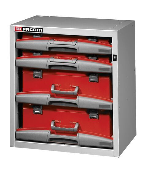Facom Matrix Regal, klein, hoch, mit 4 austauschbaren Schubladen, F50000023