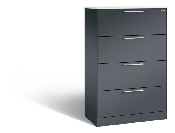 C+P Karteischrank Asisto, H1310xB800xT435mm, Farbe: Schwarzgrau, Bügelgriff, 146023-422 S10062