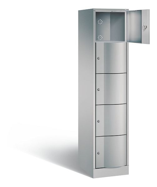 C+P Schließfachschrank Resisto, H1950xB396xT540mm, Farbe: Weißaluminium, 8570-172 S10018