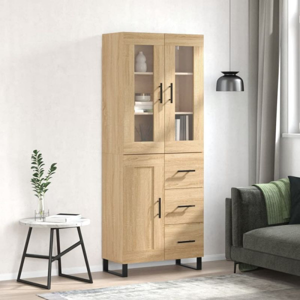 vidaXL Highboard Sonoma-Eiche 69,5x34x180 cm Holzwerkstoff, 3198684