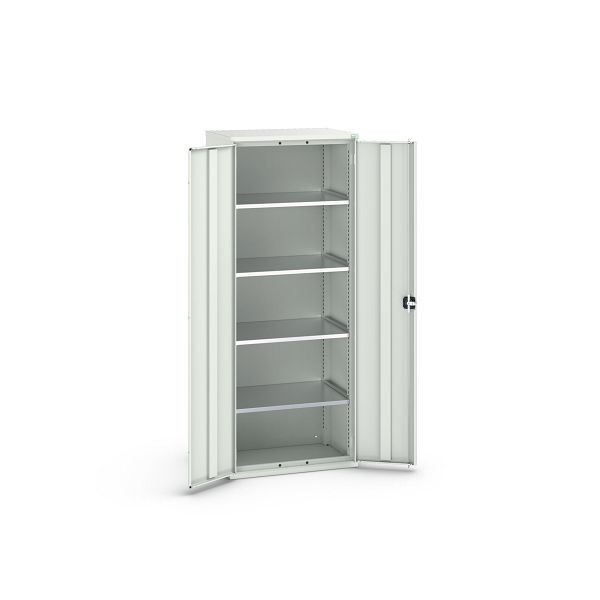 bott verso Flügeltürschrank, mit 4 Fachböden, BxTxH: 800 x 550 x 2000 mm, Lichtgrau / Lichtgrau, 16926167.16
