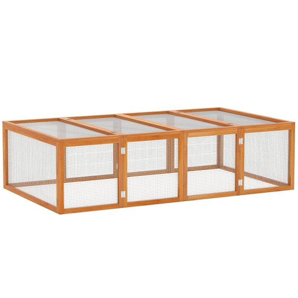 PawHut Kleintierstall, Kleintiergehege, Freigehege, Kleintierkäfig mit Tür, Meerschweinchenstall, D51-090