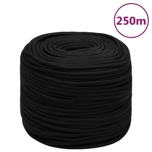 vidaXL Arbeitsseil Schwarz 10 mm 250 m Polyester, 152825