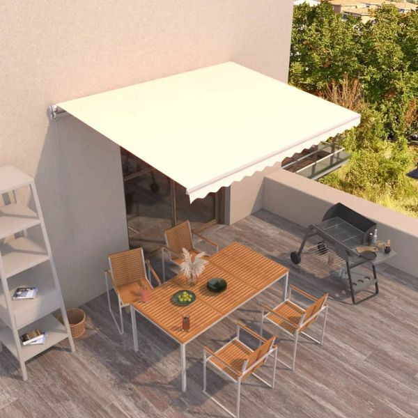 vidaXL Markise Manuell Einziehbar 450x350 cm Creme, 3068997