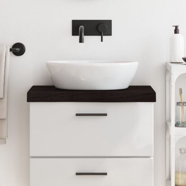 vidaXL Waschtischplatte Dunkelbraun 60x30x(2-6)cm Massivholz Behandelt, 3156199
