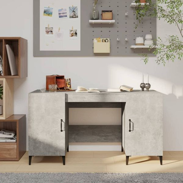 vidaXL Schreibtisch Betongrau 140x50x75 cm Holzwerkstoff, 812775