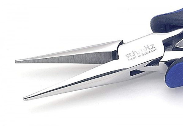 Schmitz Zangen Spitzzange 155mm gerade, lange Greif-Backen mit Verzahnung, 4412HS22