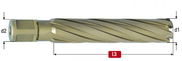Karnasch Hartmetall-bestückter Kernbohrer, Weldonschaft 19 mm, Nutzlänge 110 mm, Hard-Line110 d=14mm, 201660014