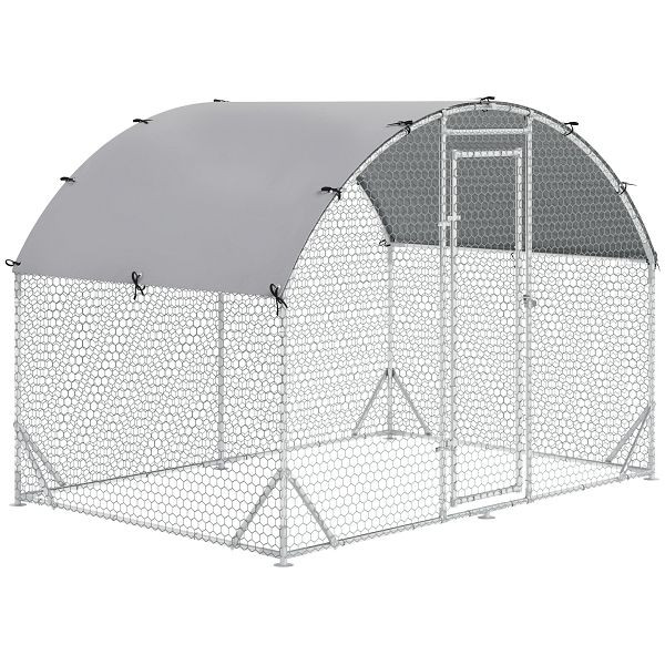 PawHut Gehege für Kleintiere, Outdoor-Freilaufgehege für Hühner, Kaninchen, Enten, stabile Konstruktion, Stahl und Oxford-Stoff, D51-321