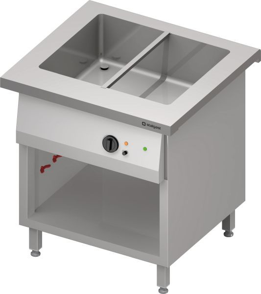 Stalgast Edelstahl Bain-Marie-Station "Free Flow" mit einem Becken 2x GN1/1, 799x750x880 mm Granitabdeckung "Standard G1", FF08208