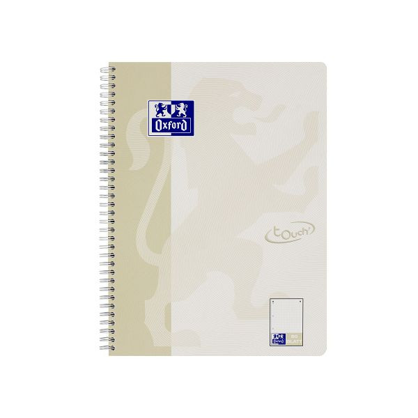 Oxford Collegeblock Touch - A4+, punktkariert, 80 Blatt, 90 g/qm, beige, 400132395