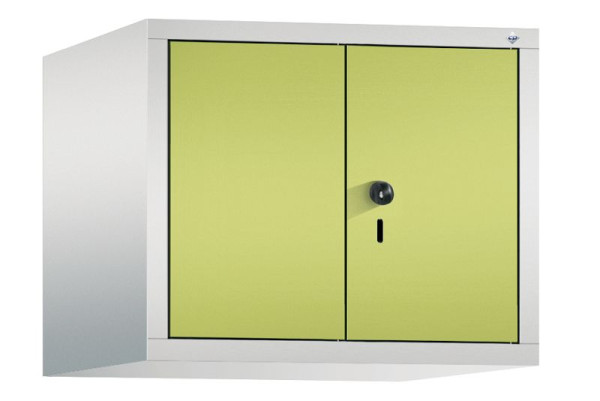 C+P Aufsatz-Garderobenschrank Evolo, 2 Abteile, H500xB610xT500 mm, Lichtgrau/Viridingrün, 48092-20 S10043