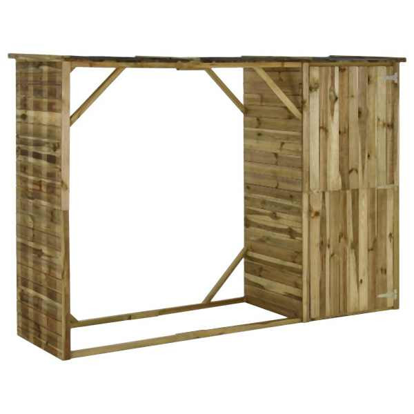 vidaXL Geräteschuppen mit Unterstand Kiefernholz 253×80×170 cm, 45137