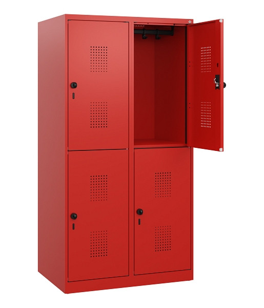 C+P Doppelstöckiger Spind Evolo PLUS, 4 Fächer, 1530x800x500mm, 3020/3020, Drehriegel, 0493005-22 S10034