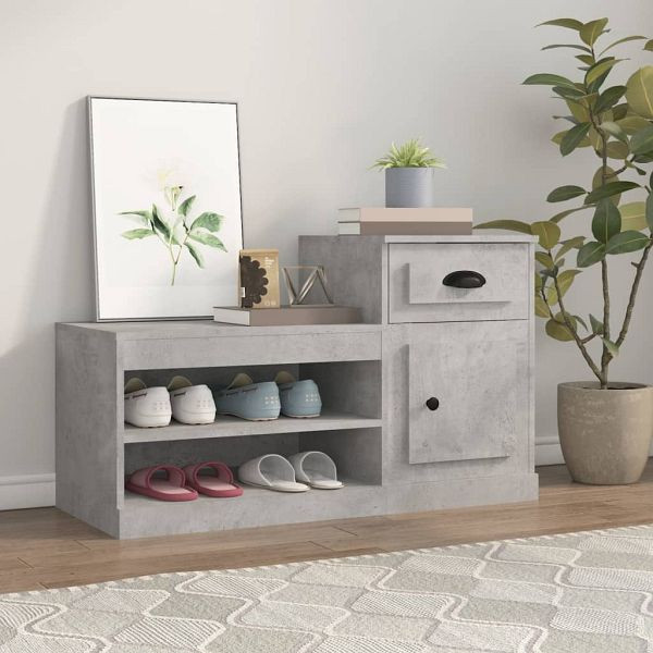 vidaXL Schuhschrank Betongrau 100x42x60 cm Holzwerkstoff, 816420