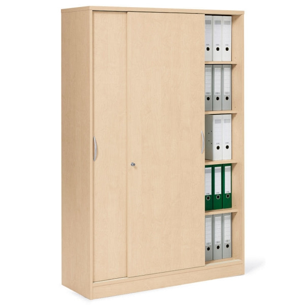 Deskin Schiebetürenschrank MULTI M, Ahorndekor, B 1200 x H 1835 x T 420 mm, 259014
