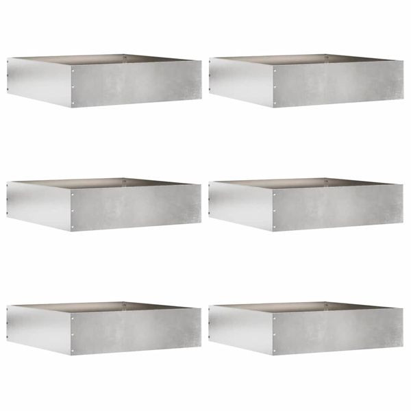 vidaXL Raseneinfassung 6 pcs Silber 50 x 50 x 13 cm Edelstahl, 874725