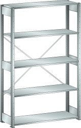 LISTA Grundregal L1006 (BxTxH) 1300x500x2200mm 160kg, 2 Regalstützenpaare inklusive 6 Tiefenstreben, Farbe: Lichtgrau, 50.220.020