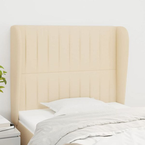 vidaXL Kopfteil mit Ohren Creme 93x23x118/128 cm Stoff, 3118181