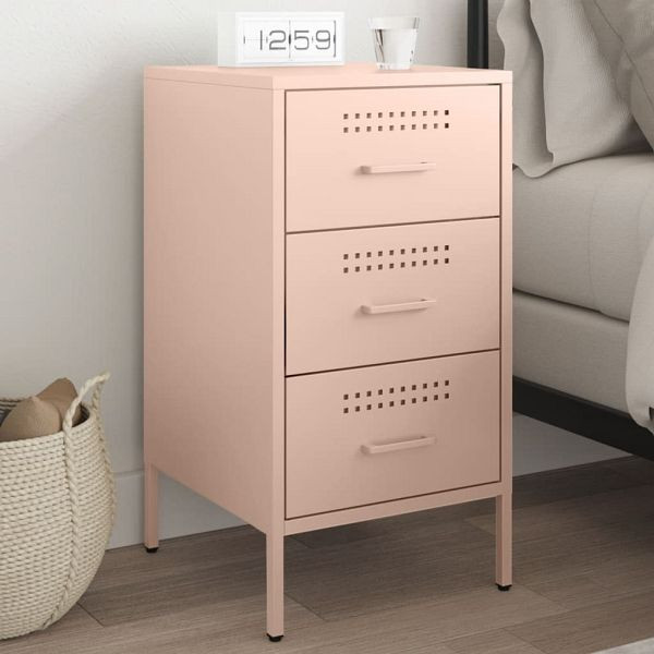 vidaXL Nachttisch Rosa 36x39x68 cm Kaltgewalzter Stahl, 843080