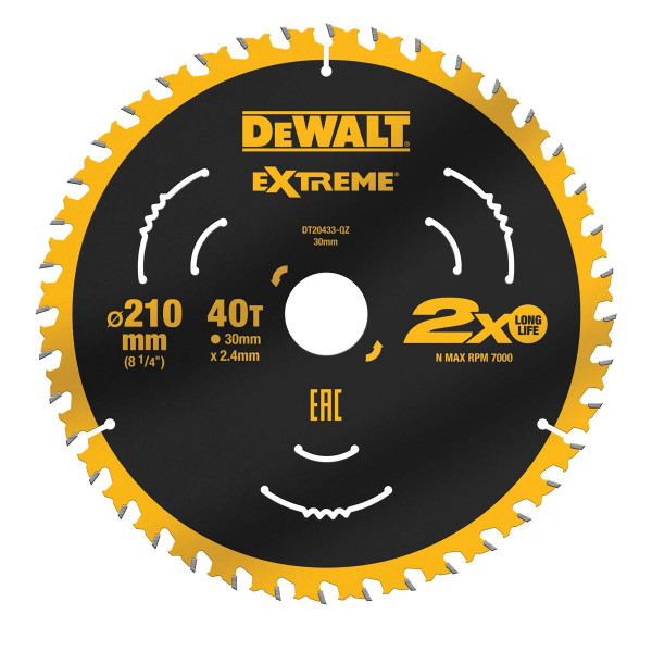 DeWalt XR Extreme Kreissägeblatt stationär 210/30mm 40WZ, DT20433-QZ