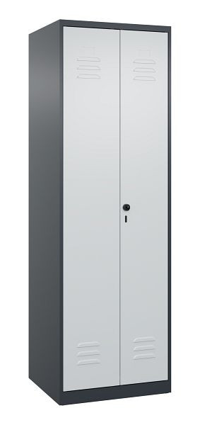 C+P Umkleidespind Classic PLUS, Doppel-Spind, 2 Abteile, 1850x600x500mm, 7016/7035, Drehriegel, 080002-20P S10017