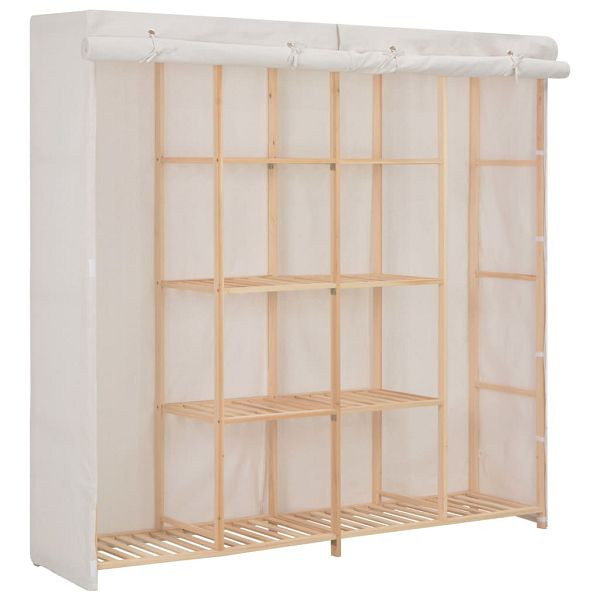 vidaXL Kleiderschrank Weiß 173 x 40 x 170 cm Stoff, 248198