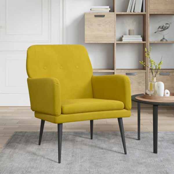 vidaXL Sessel Gelb 62x79x79 cm Samt, Füllung: Schaumstoff, 351410
