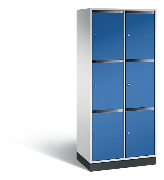 C+P XL-Schließfachschrank Intro, H1950xB820xT490mm, Farbe: Lichtgrau / Enzianblau, 8370-202 S10143