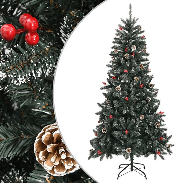 vidaXL Künstlicher Weihnachtsbaum mit Ständer Grün 210 cm PVC, 345181
