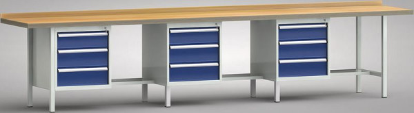 KLW Profi-Werkbank - 4000 x 700 x 845 mm L x T x H, je Arbeitsplatz links 150EA/2x175EA, WP551N-4000M45-E1631