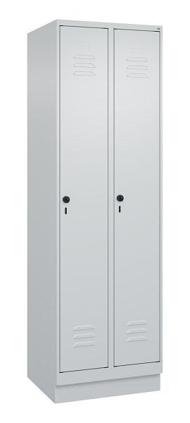 C+P Mehrzweckschrank Classic PLUS, Sockel, 2 Abteile, 1950x600x500mm, 7035/7035, Drehriegel, Türen rechts angeschlagen, 080020-20B S10009
