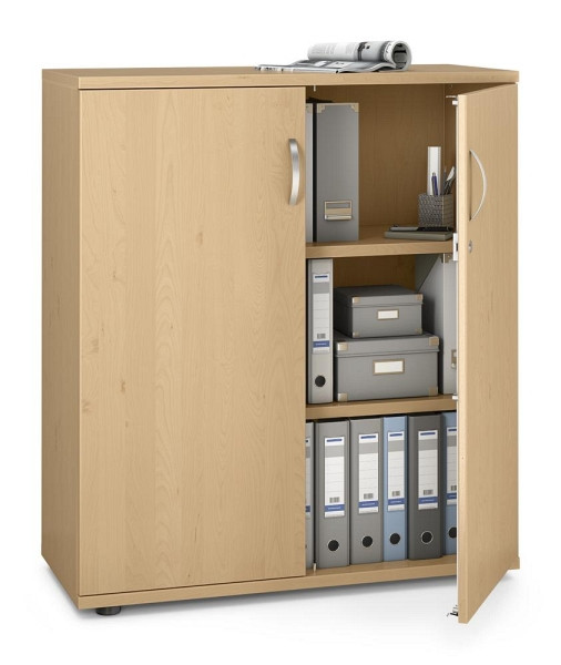 Deskin Flügeltürenschrank MULTI M pro, Dekor: Buchedekor, BxHxT: 1000 x 1140 x 420 mm, 250775