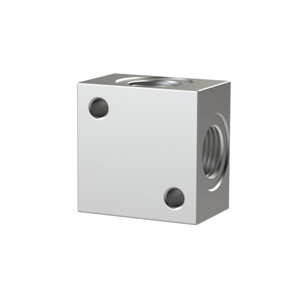 Riegler Kreuz-Verteiler, anflanschbar, G 1/8 Aluminium, SW 16, 129678