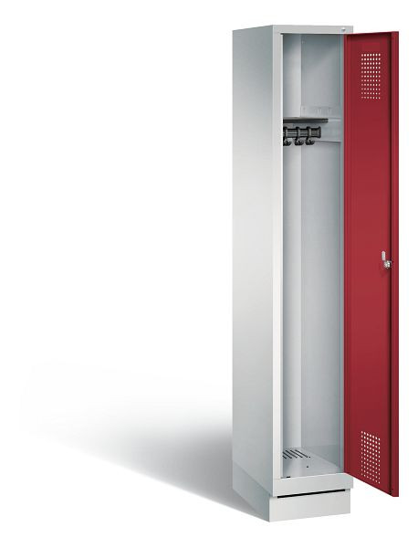 C+P Garderobenschrank Evolo, H1800xB320xT500mm, Farbe: Lichtgrau / Rubinrot, 48020-10 S10022