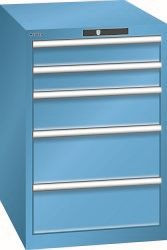 LISTA Schubladenschrank 27x36E (BxTxH) 564x725x850mm AUTO Lock, Lichtblau, Schubladen: 5, 14.399.010.A